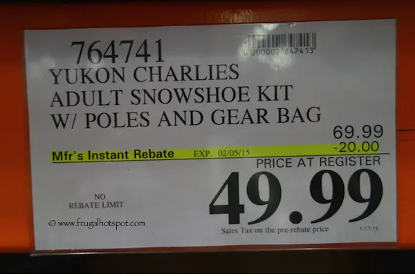 Yukon Charlie's Snowshoe Kit with Poles & Gear Bag Costco Price