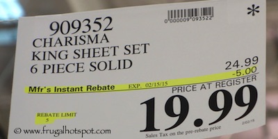 Costco Sale: Charisma 6-Piece Sheet Set | Frugal Hotspot