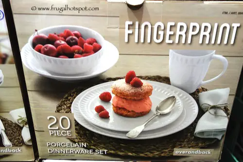 Over and Back Fingerprint 20 Piece Porcelain Dinnerware Set Costco