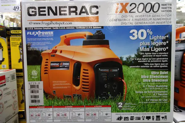 Generac Portable Digital Inverter Generator iX2000 Costco