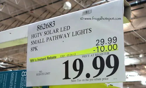 HGTV 8-Piece Small LED Solar Pathway Lights Costco Price #862683