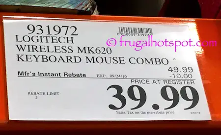 Logitech Wireless MK620 Keyboard Mouse Combo Costco Price | Frugal Hotspot