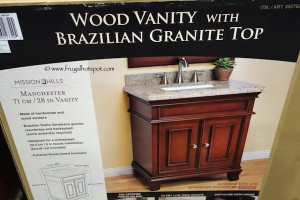 Mission Hills Manchester 28" Wood & Granite Vanity with Single Sink Costco