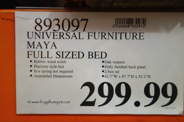 Universal Furniture Maya Full Size Bed Costco Price