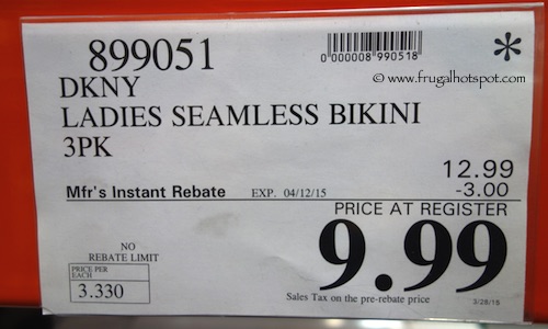 DKNY Ladies Seamless Bikini 3 Pack Costco Price