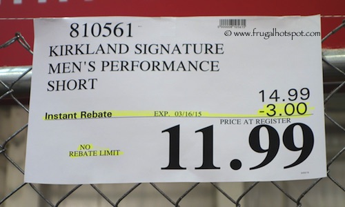 Kirkland Signature Men's Performance Short Costco Price