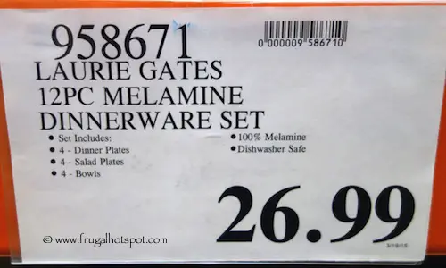 Laurie Gates Melamine Dinnerware Set 12 Piece Costco Price