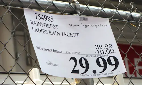 Rainforest Ladies Rain Jacket Costco Price
