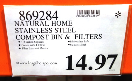 Natural Home Stainless Steel Kitchen Compost Bin Costco Price