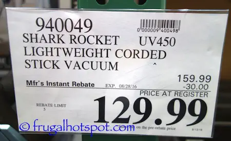 Shark Rocket Ultra-Light Upright Corded Vacuum Costco Price | Frugal Hotspot