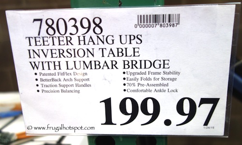 Teeter Hang Ups 700ia Inversion Table Costco Price