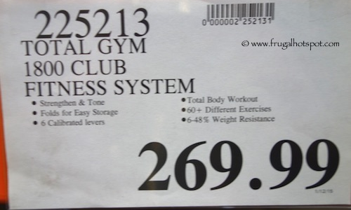 Total Gym 1800 Club Fitness System Costco Price