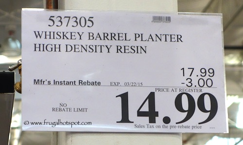 Southern Patio Whiskey Barrel High Density Resin Planter Costco Price