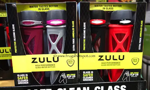 Zulu 20 oz Glass Water Bottle 2 Pack Costco