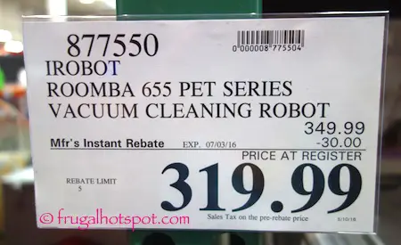 iRobot Roomba 655 Pet Series Vacuum Cleaning Robot Costco Price | Frugal Hotspot