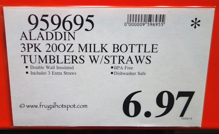 Aladdin 3-Pack 20 oz Milk Bottle Tumblers Costco Price