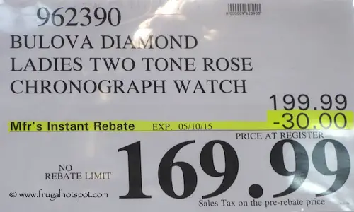 Bulova Diamonds Ladies Two-Tone Rose Chronograph Watch Costco Price