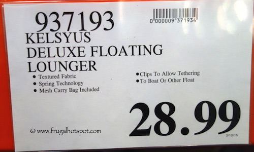 Kelsyus Deluxe Floating Lounger Costco Price