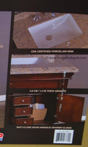 Mission Hills Wood Vanity Double Sink with Brazilian Granite Top Costco