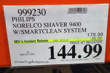 Philips Norelco Shaver 9400 with Smart Clean Costco Price