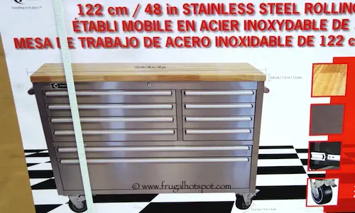 Trinity 48" Stainless Steel Rolling Workbench Costco