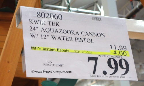 Aqua-Zooka 24″ Double Shot Cannon + 12″ Water Pistol Costco Price