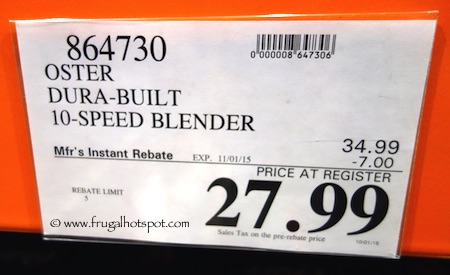 Oster Dura-Built Blender Costco Price