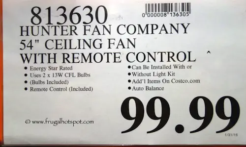 Hunter Granville 54 Bronze Ceiling Fan Costco Price 813630