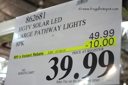 HGTV Solar LED Large Pathway Lights Costco Price