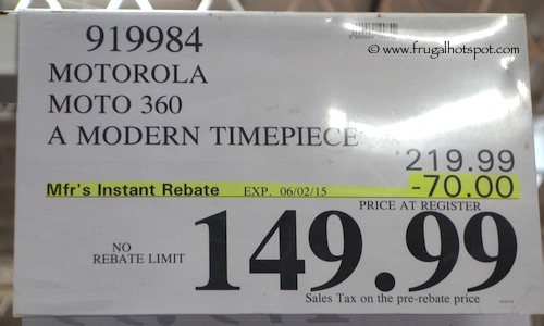 Motorola Moto 360 Modern Timepiece Costco Price