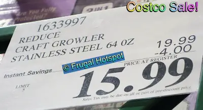 Reduce Craft Growler | Costco Sale Price