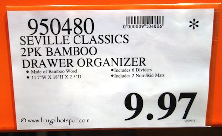 Seville Classics 2-Pk Bamboo Drawer Organizer Costco Price