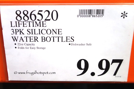 Lifetime 3-Pack Silicone Water Bottles Costco Price