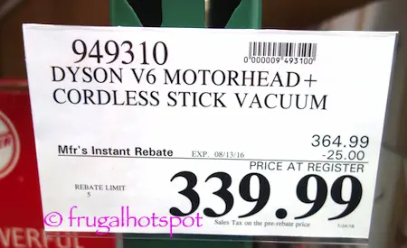 Dyson V6 Motorhead+ Cordless Stick Vacuum Costco Price | Frugal Hotspot