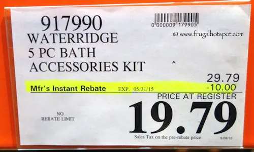 WaterRidge 5 Piece Brushed Nickel Bath Accessories Kit Costco Price