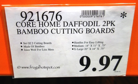 Core Home Daffodil 2-Pack Bamboo Cutting Boards Costco Price