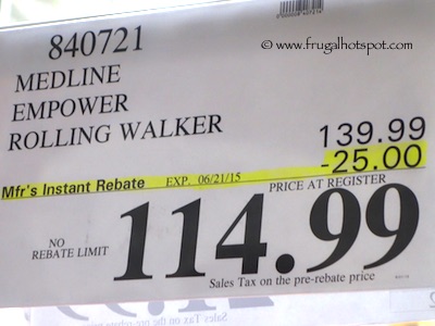Medline Empower Rolling Walker Costco Price