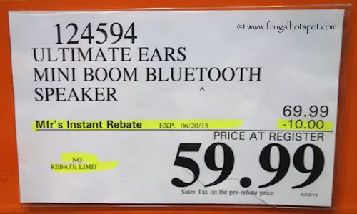  Ultimate Ears Mini Boom Bluetooth Speaker Costco Price