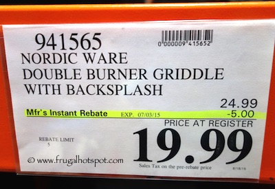 Nordic Ware Double Backsplash Grill & Griddle Costco Price