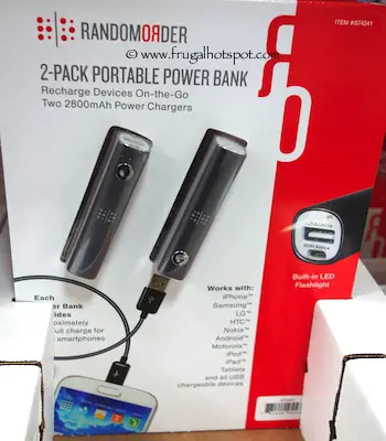 Random Order 2-Pack Portable Power Bank  Costco