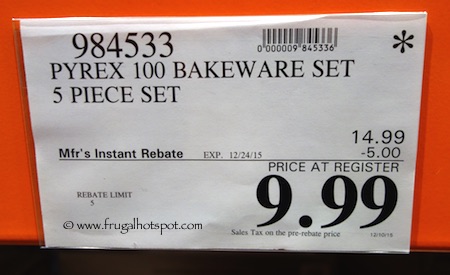 Pyrex 5-Piece Glass Bakeware Set Costco Price