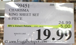 Charisma King Sheet Set 6 Piece Costco Price