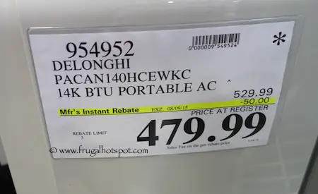 DeLonghi Pinguino 14,000 BTU Portable Air Conditioner Costco Price