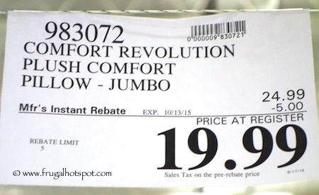 Comfort Revolution Plush Comfort Pillow Costco Price