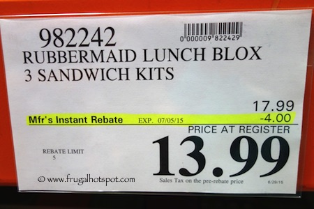 Rubbermaid Lunch Blox 3-Kits Costco Price