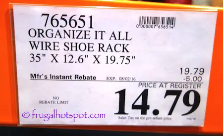Organize It All Wire Shoe Rack Costco Price | Frugal Hotspot