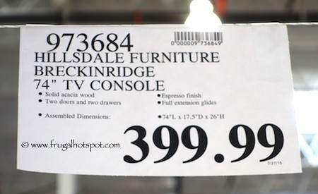 Hillsdale Furniture Breckinridge TV Console Costco Price
