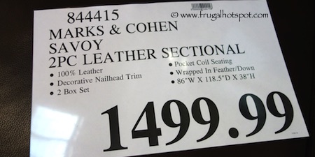 Marks & Cohen Savoy 2-Pc Leather Sectional Costco Price