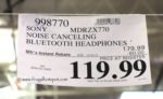 Sony Wireless Noise Canceling Headphones Costco Price