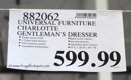 Universal Furniture Broadmoore Charlotte Gentleman's Dresser Costco Price